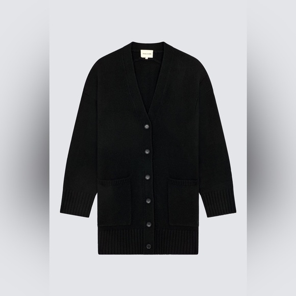 Loulou Studio Maio Black Wool Cashmere Blend Button Knit Cardigan Size Small - Picture 1 of 7